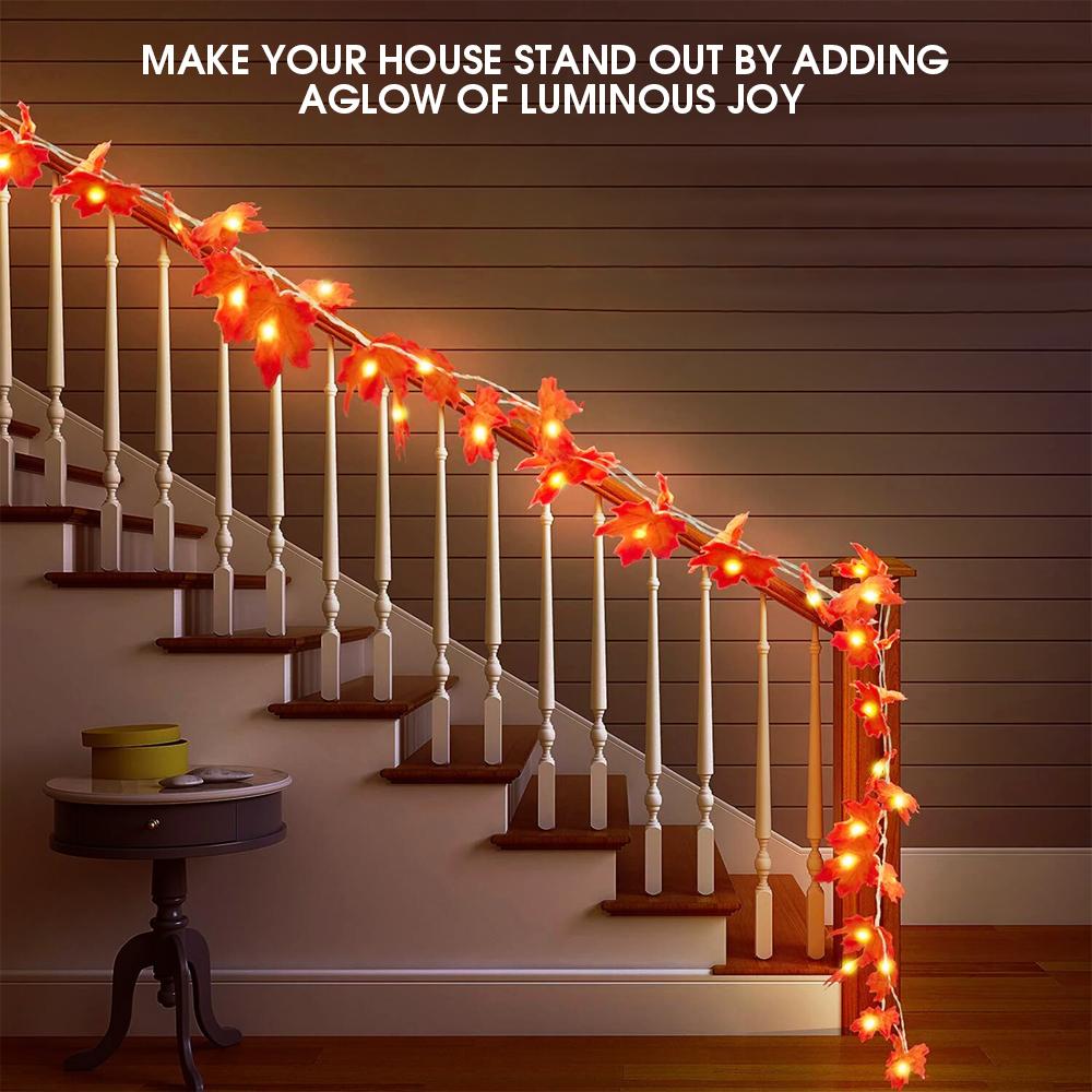 Maple Leaf Fairy Lights – 10Ft Thanksgiving & Seasonal Decoration