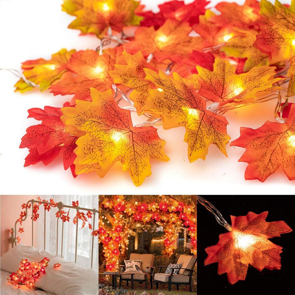 Maple Leaf Fairy Lights – 10Ft Thanksgiving & Seasonal Decoration