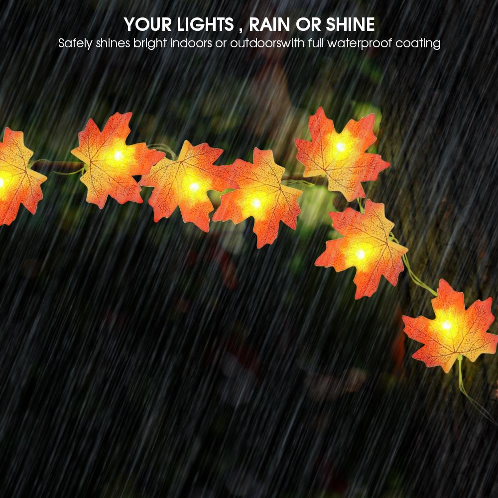 Maple Leaf Fairy Lights – 10Ft Thanksgiving & Seasonal Decoration