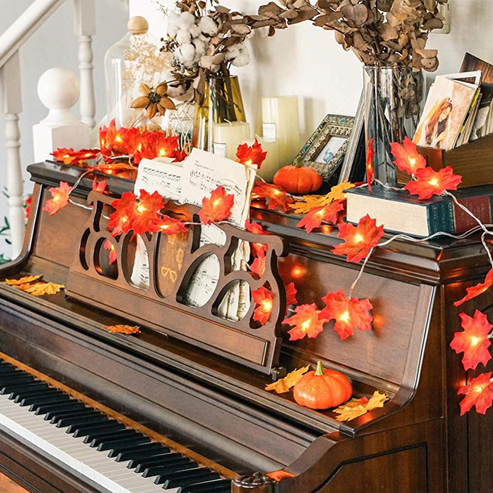 Maple Leaf Fairy Lights – 10Ft Thanksgiving & Seasonal Decoration