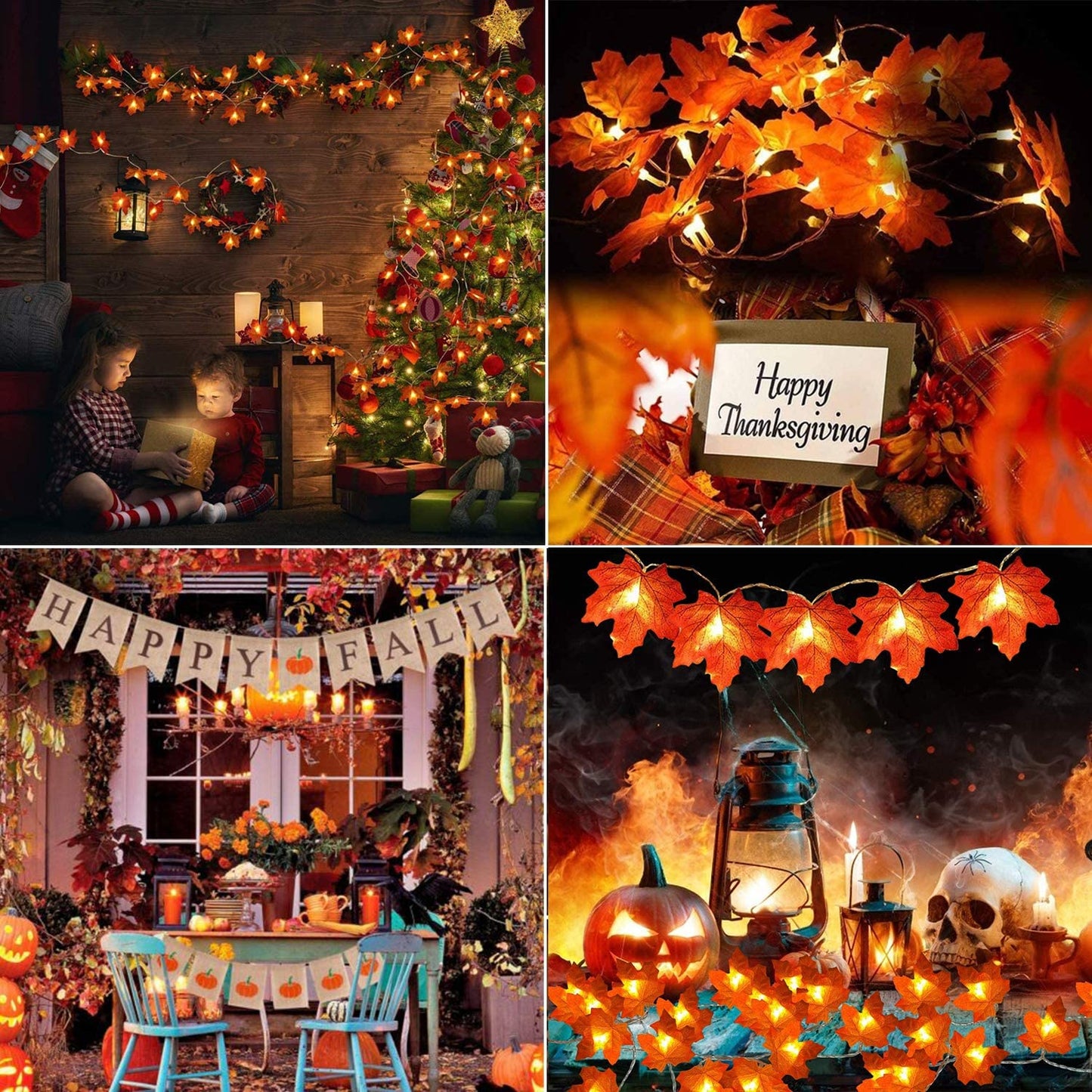 Maple Leaf Fairy Lights – 10Ft Thanksgiving & Seasonal Decoration