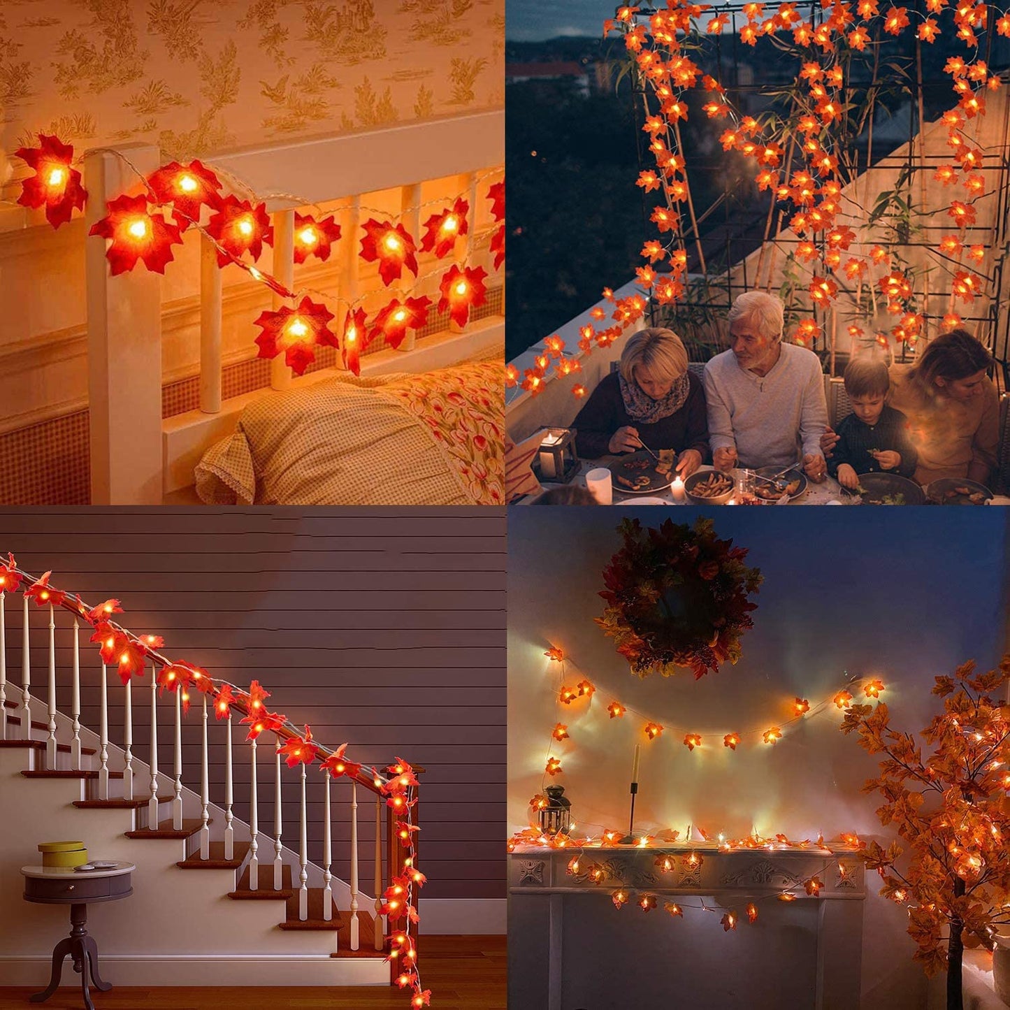 Maple Leaf Fairy Lights – 10Ft Thanksgiving & Seasonal Decoration
