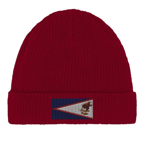 American Samoa Flag Beanie – Soft Warm Knit Hat for Men & Women