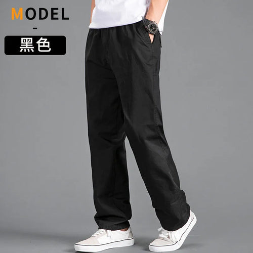 Men’s Cargo Pants – Loose Fit Straight Leg Oversized Solid Grey Trousers