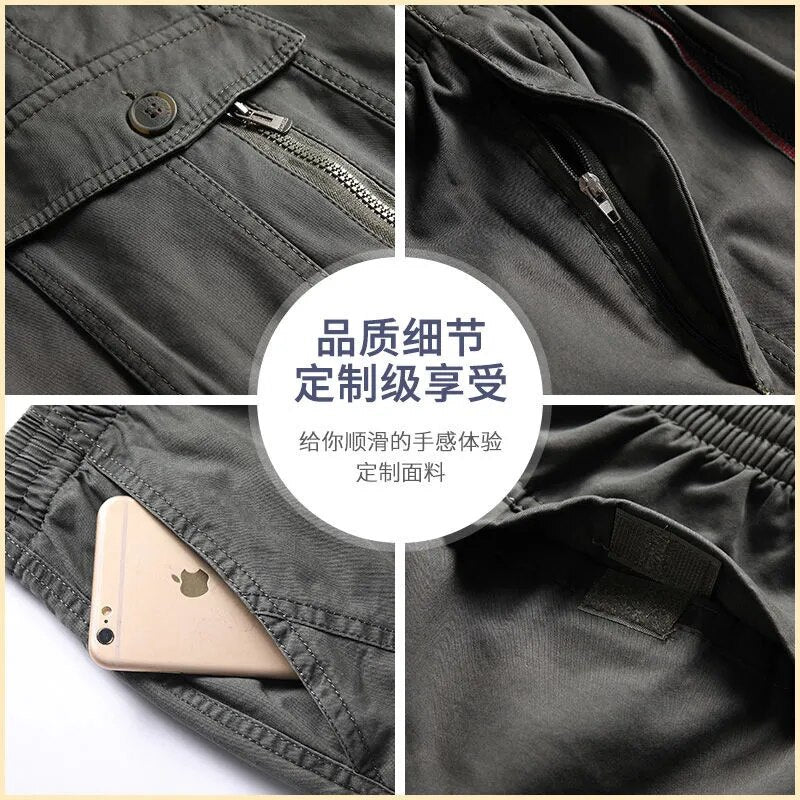 Men’s Cargo Pants – Loose Fit Straight Leg Oversized Solid Grey Trousers