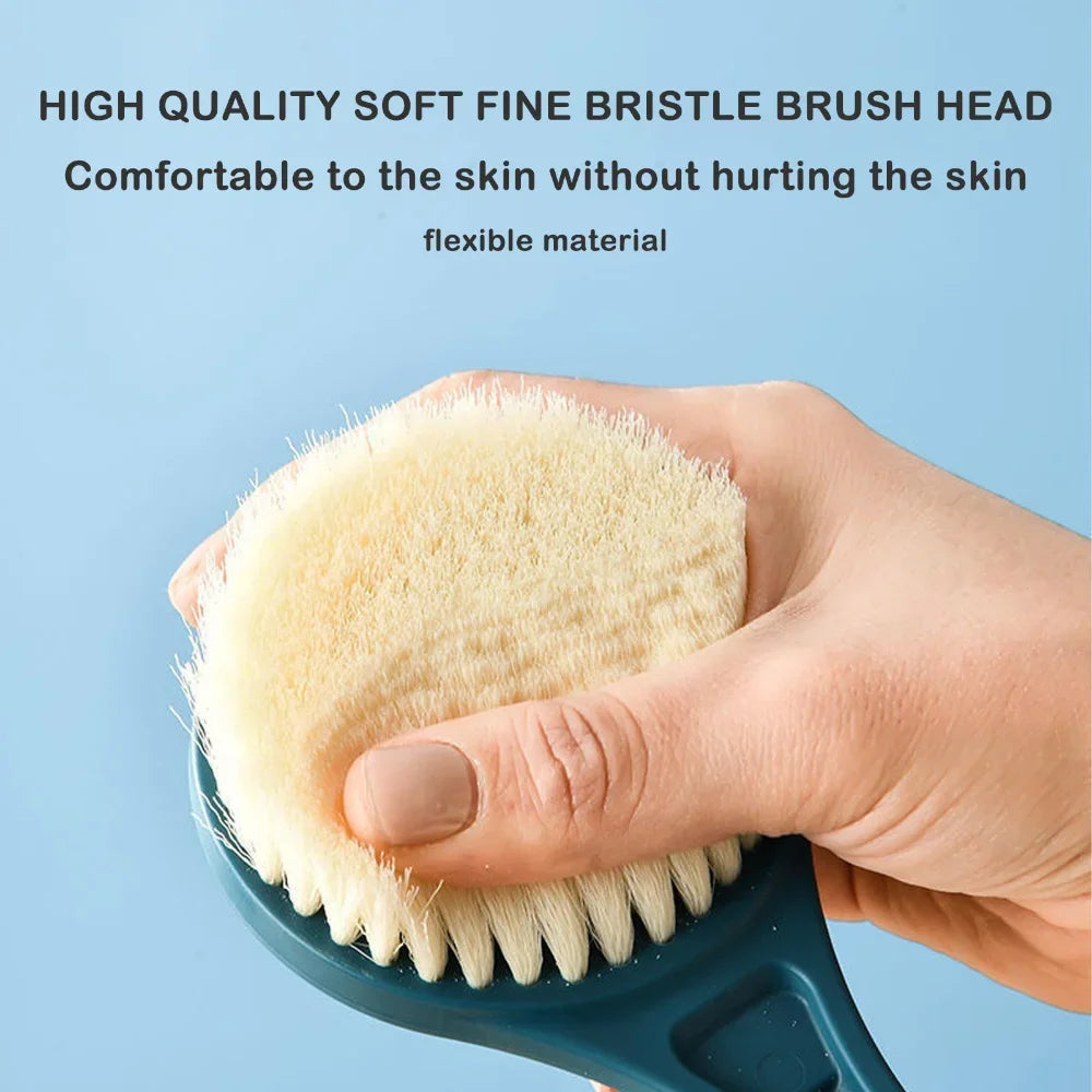 1pc Long Handle Bath Brush Soft Hair Bath Brush Back Ball Brush
