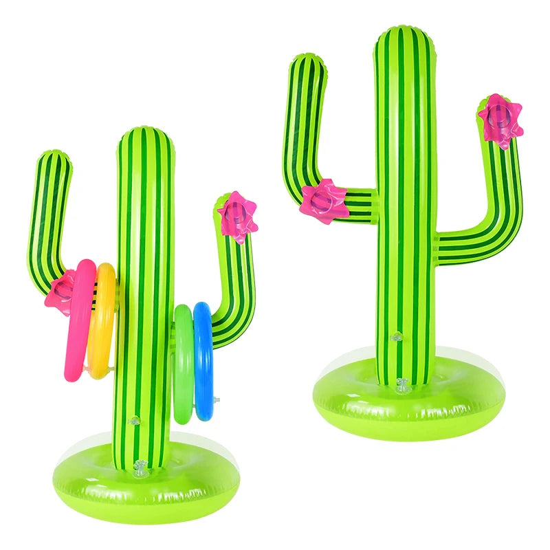 Floating Ring Toss Party Game – Inflatable Cactus Pool Toy
