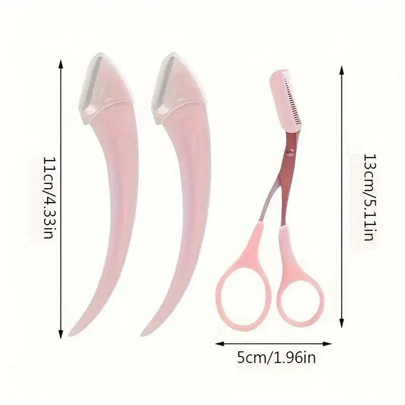 3-in-1 Eyebrow Shaping Kit – Safe Razor & Precision Scissors