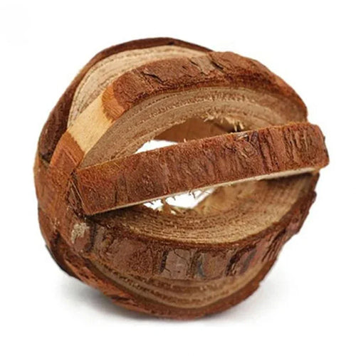 Wooden Rabbit Toy – Rolling Dumbbell with Bell for Chewing & Play