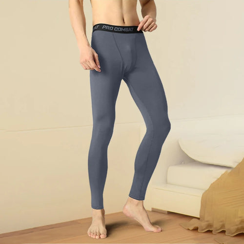Men’s Thermal Fleece Compression Pants – Winter Base Layer for Running & Sports