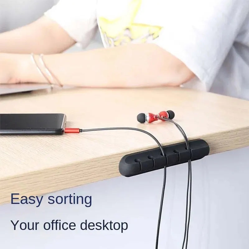 Stick-On Cable Organizer – Easy Cord Management for Office & Electronics