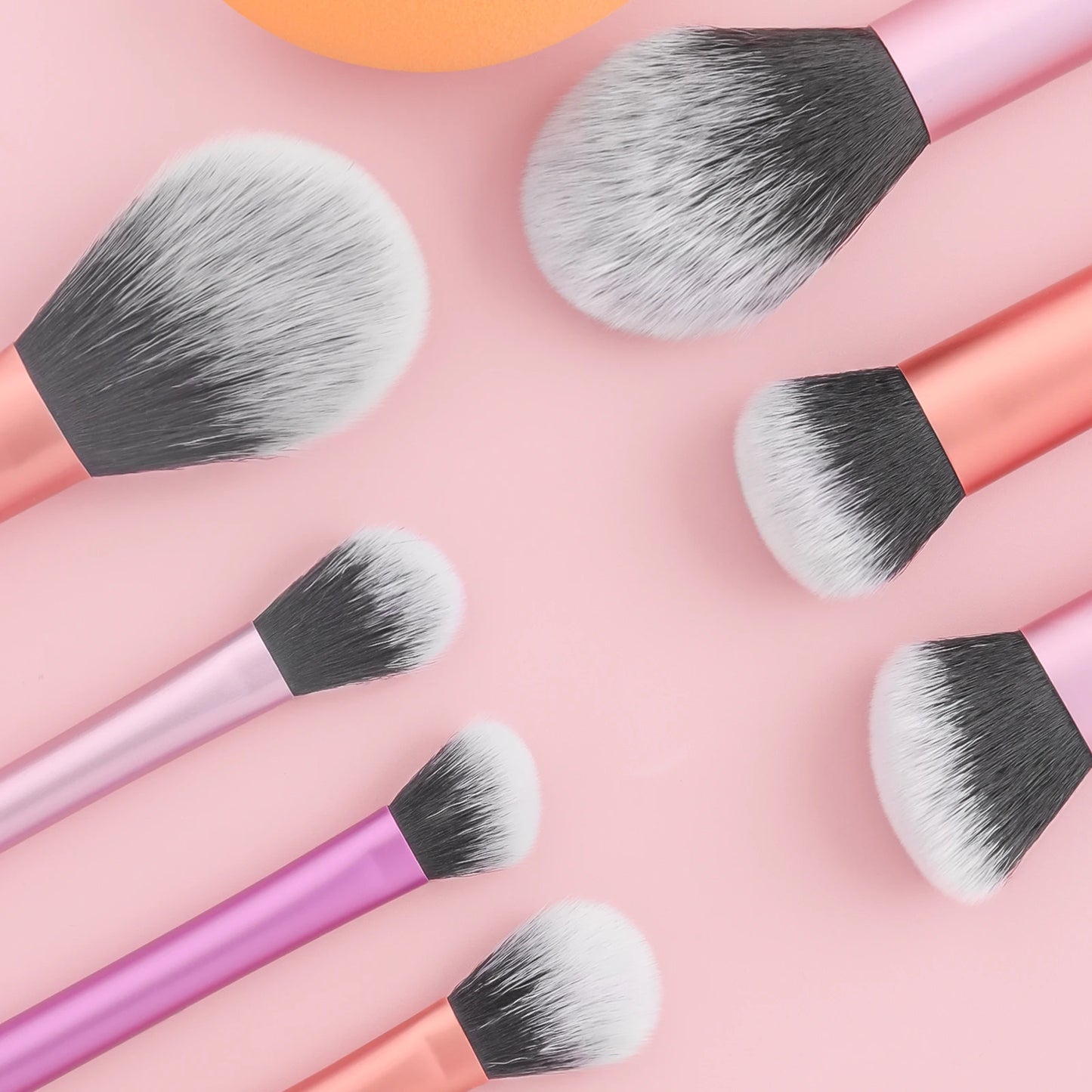 Complete 9pcs Makeup Tool Set – 8 Brushes + Wet & Dry Puff