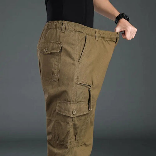 Men’s Tactical Cargo Pants – Elastic Waist, Large Size, Outdoor Workwear