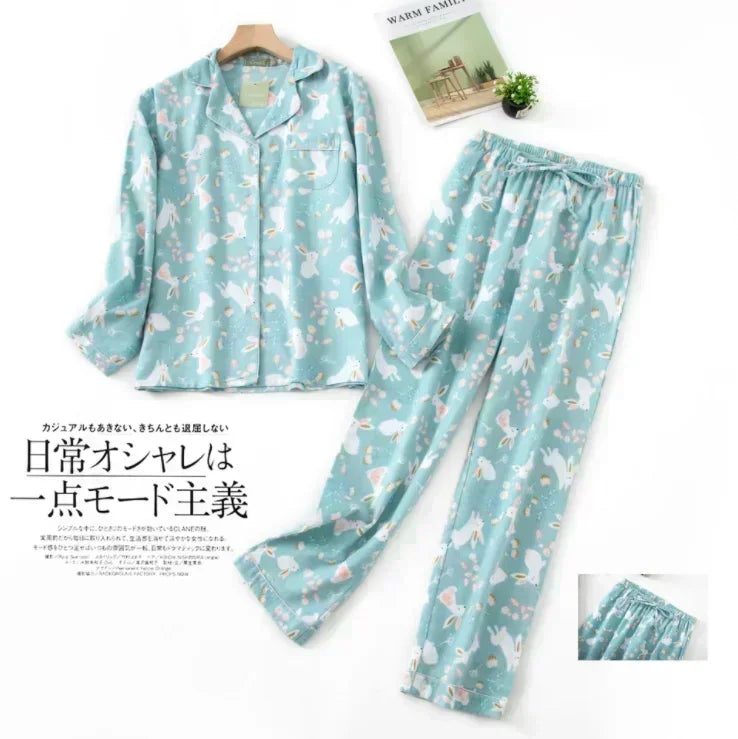 Women’s Plaid Flannel Pajamas, Plus Size Cotton Homewear Set for Fall & Winte