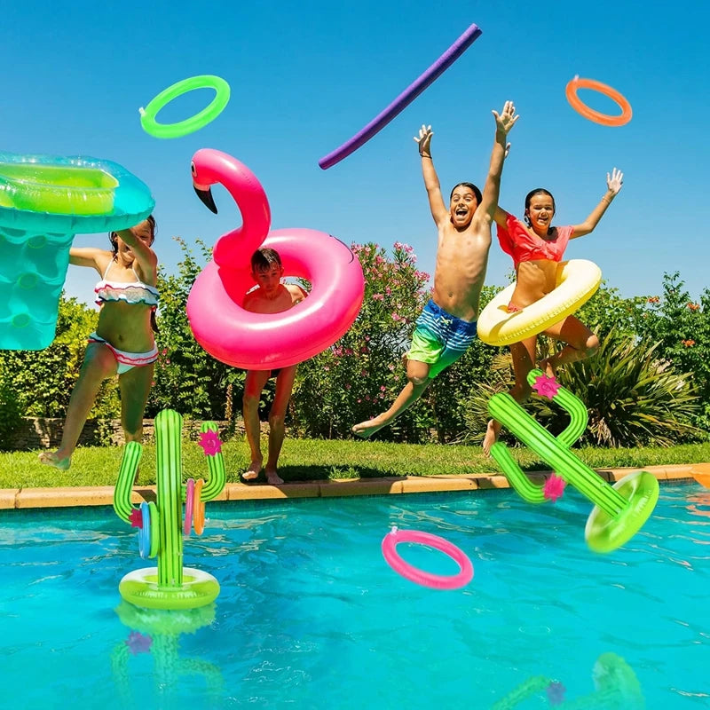 Floating Ring Toss Party Game – Inflatable Cactus Pool Toy