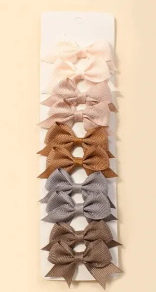 10pcs Candy Color Bow Hair Clips for Baby Girls