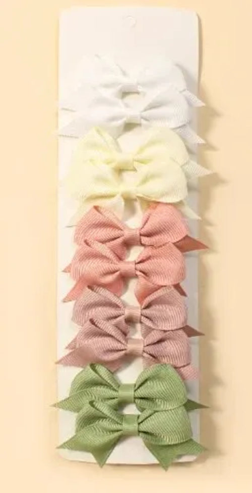 10pcs Candy Color Bow Hair Clips for Baby Girls