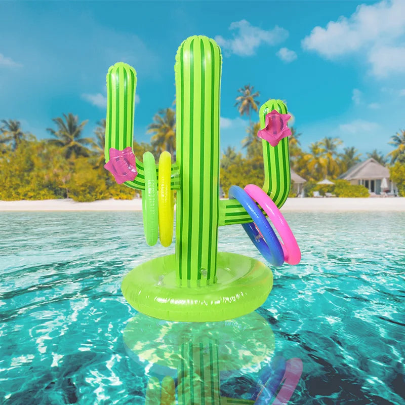 Floating Ring Toss Party Game – Inflatable Cactus Pool Toy