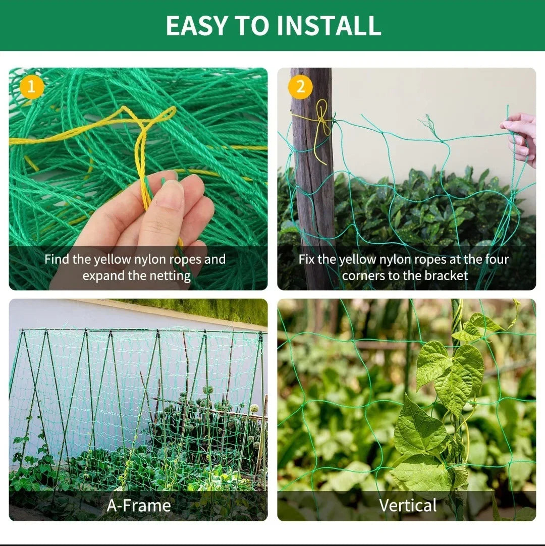 Heavy-Duty Garden Trellis – Polyester Grow Net for Climbing Plants