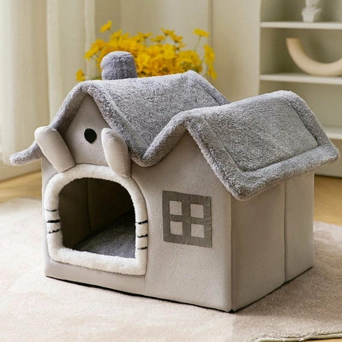 Plush Pet House with Removable Roof – Soft & Washable