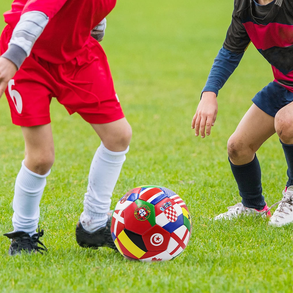 Durable Outdoor Soccer Ball with Flag Design (Size 5)