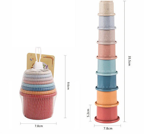 Stacking Cups Toy for Rabbits & Small Animals – Colorful & Reusable