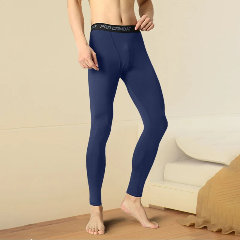 Men’s Thermal Fleece Compression Pants – Winter Base Layer for Running & Sports