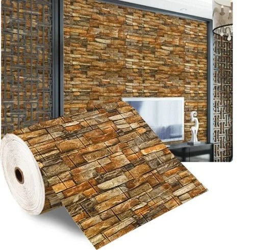 Waterproof 3D Brick Wallpaper – Self-Adhesive