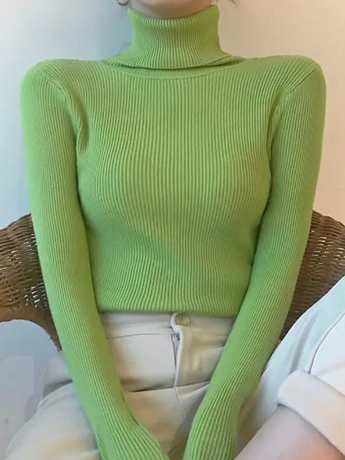 Women’s Knitted Turtleneck Sweater – Soft Cashmere-Blend Pullover for Fall & Winter