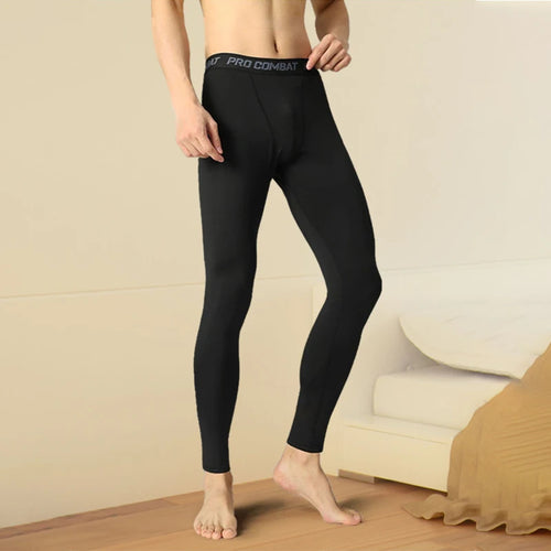 Men’s Thermal Fleece Compression Pants – Winter Base Layer for Running & Sports