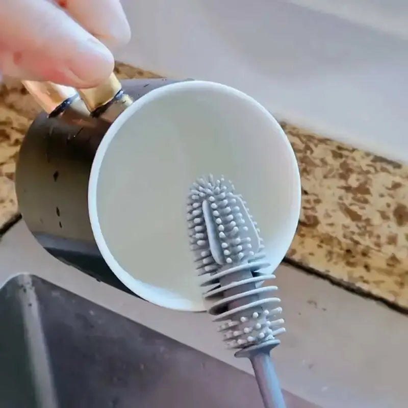 Non-Scratch Silicone Bottle Brush – Long Handle