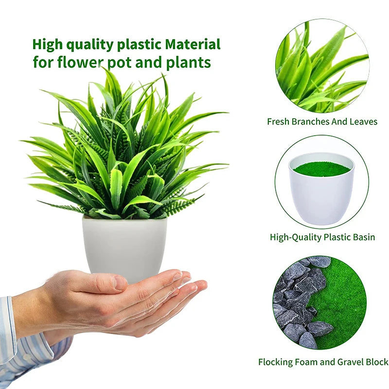 Plastic Pot Artificial Greenery – 1pc