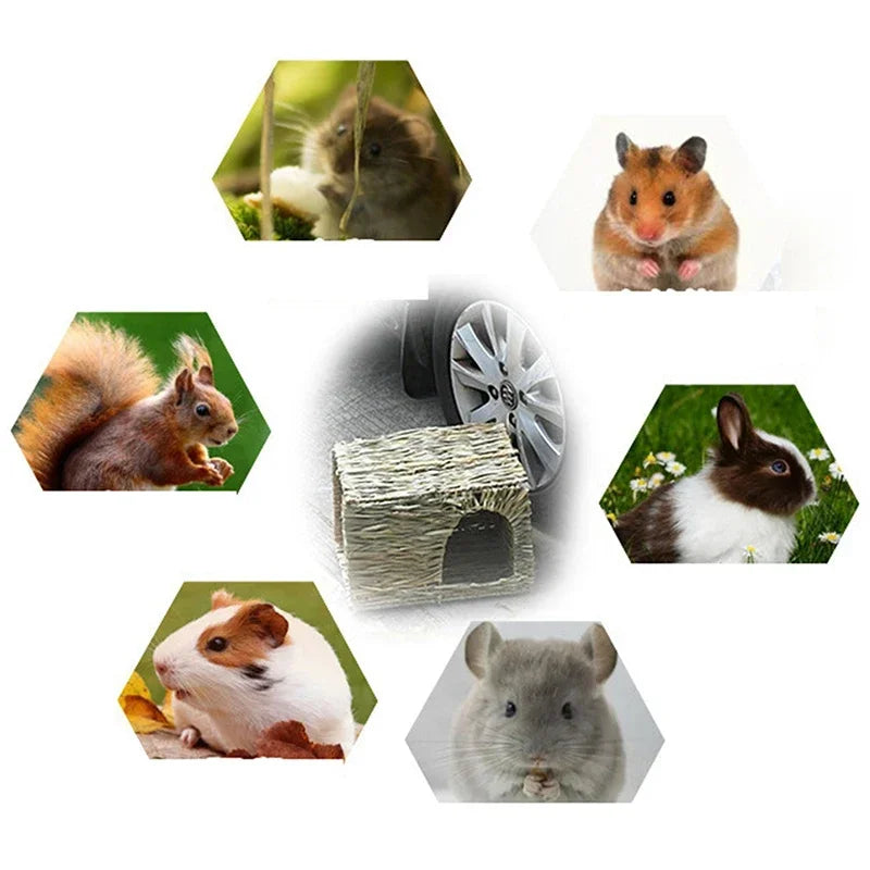 Foldable Woven Grass House for Small Pets