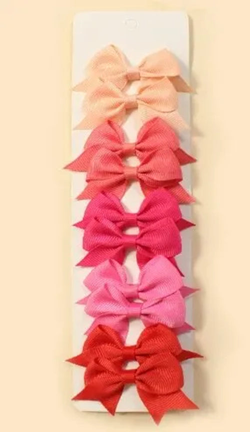 10pcs Candy Color Bow Hair Clips for Baby Girls