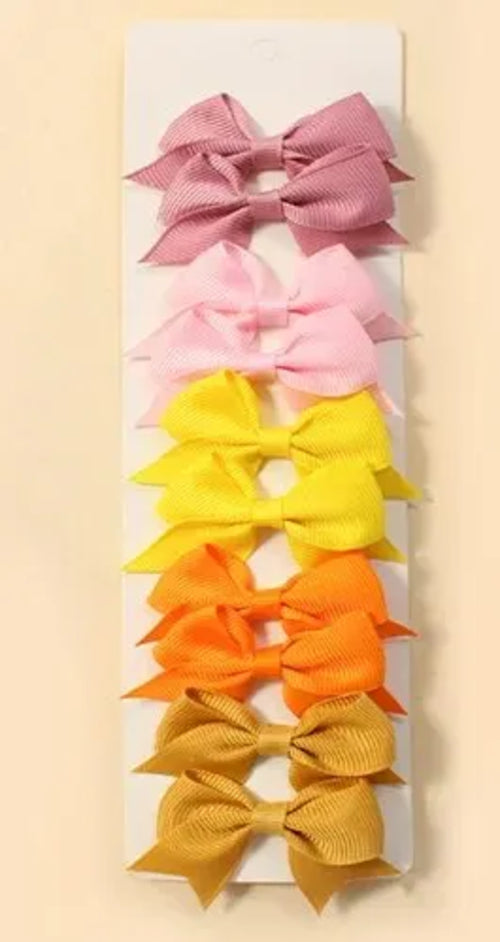 10pcs Candy Color Bow Hair Clips for Baby Girls