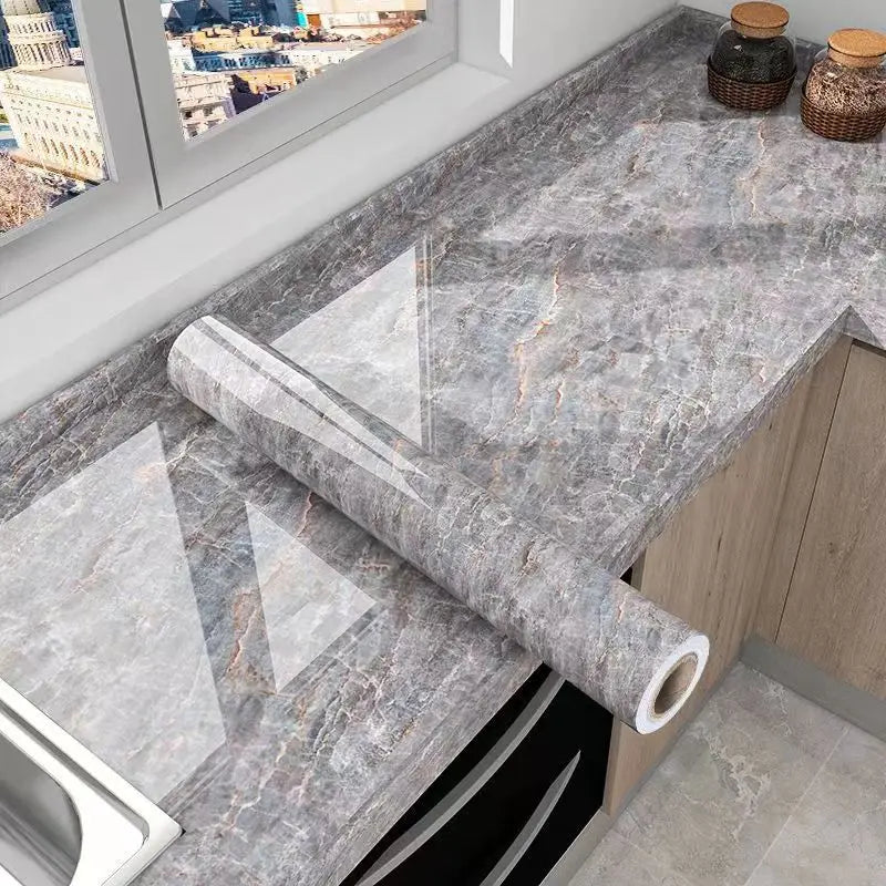 Oil-Proof & Waterproof 40cm Marble Kitchen Sticker