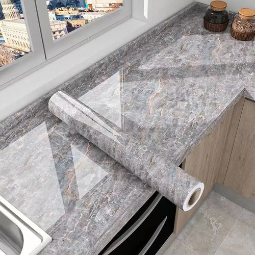 Oil-Proof & Waterproof 40cm Marble Kitchen Sticker