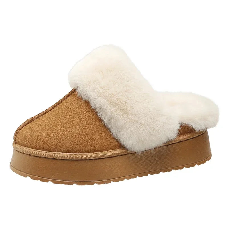Cozy Women’s Faux Fur Slippers, Thick Sole, Non-Slip & Winter-Ready