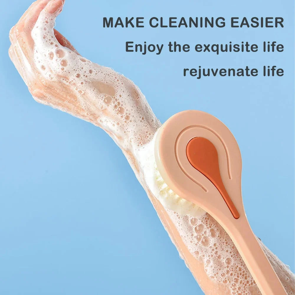 1pc Long Handle Bath Brush Soft Hair Bath Brush Back Ball Brush