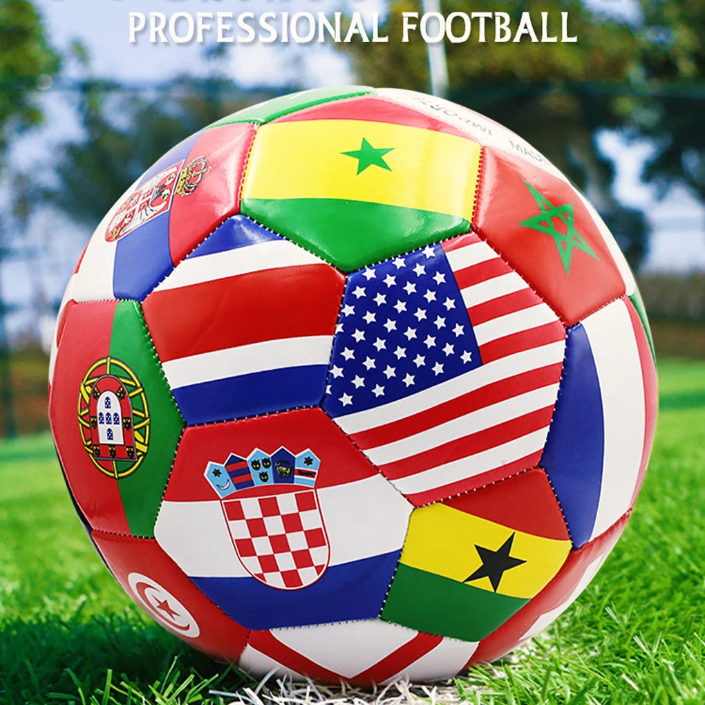 Durable Outdoor Soccer Ball with Flag Design (Size 5)