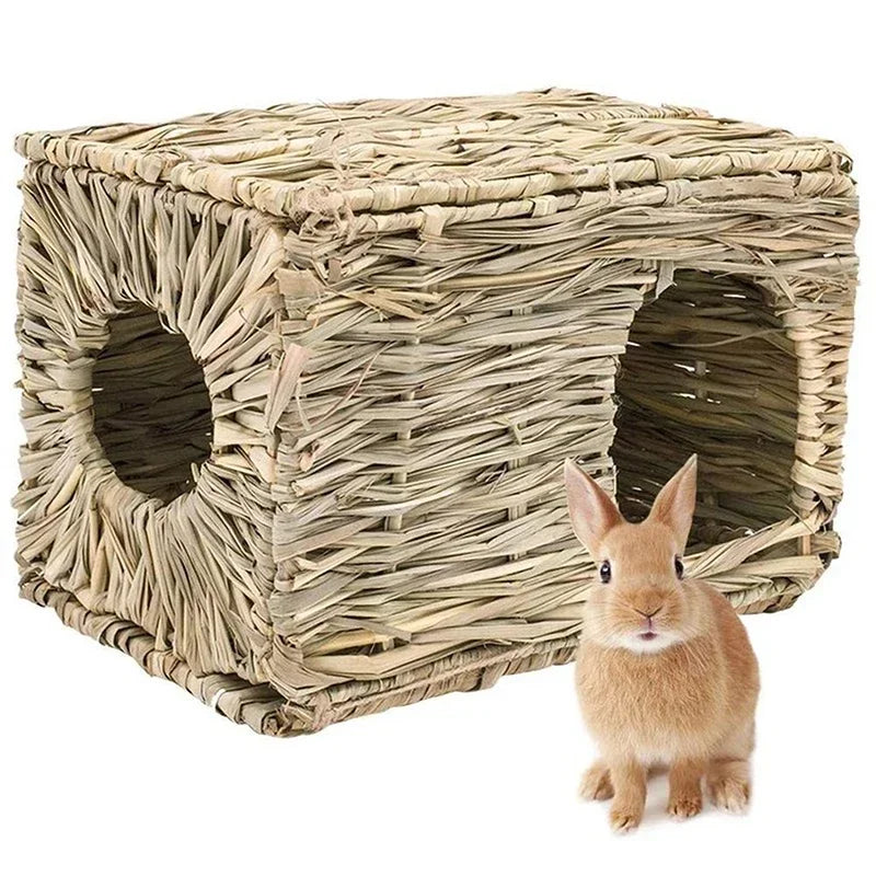 Foldable Woven Grass House for Small Pets