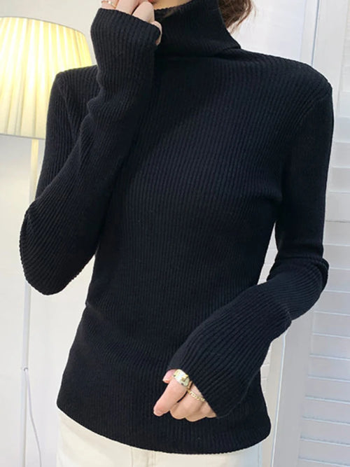 Women’s Knitted Turtleneck Sweater – Soft Cashmere-Blend Pullover for Fall & Winter
