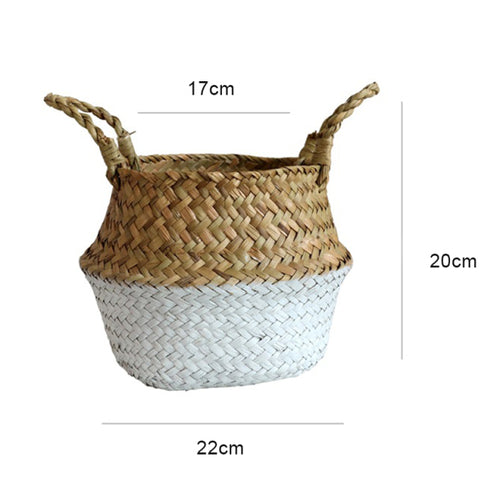 Straw Weaving Flower Plant Basket Grass Planter Basket Indoor Outdoor