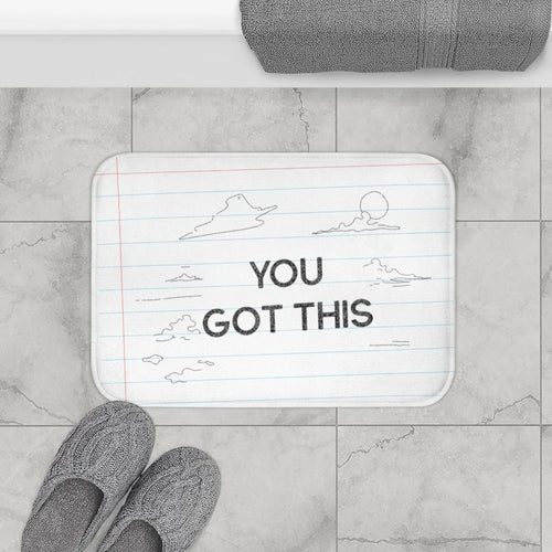 “You Got This” Bath Mat – Motivational Pencil Font Bathroom Rug