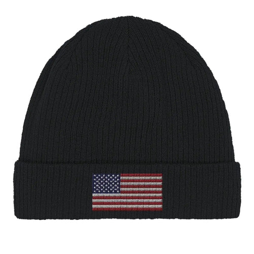 American Flag Beanie – Stylish Warm Knit Hat for Men & Women