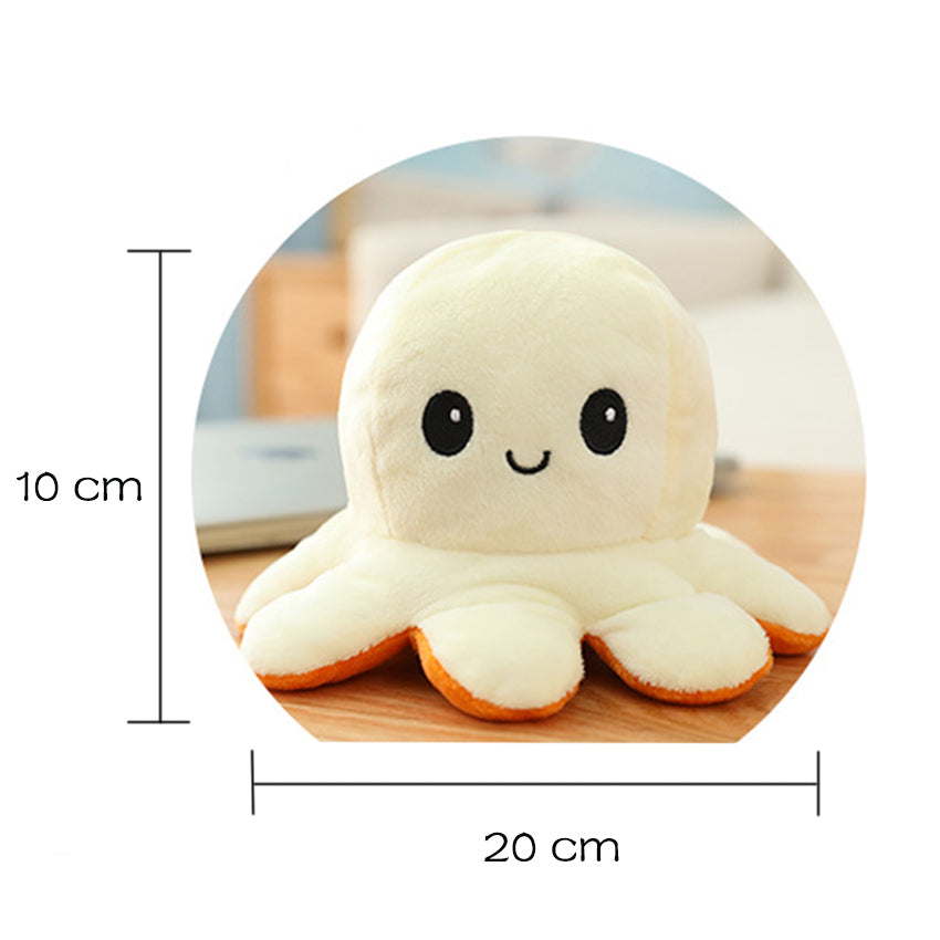 Reversible Octopus Plush Toy – Double-Sided Flip Stuffed Animal, Cute & Soft Mood Doll