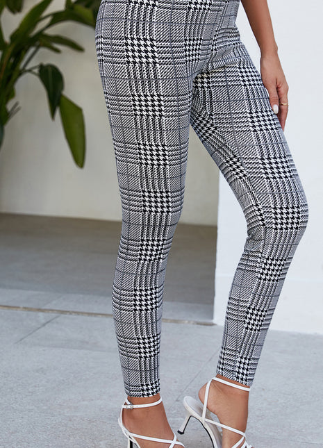 All-match Skinny Slimming Stretch Quick-drying Checked Harem Pants