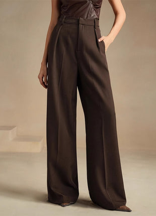 Commuter-Ready Solid-Color Elegant High-Waist Pants That Create A Slimming Look