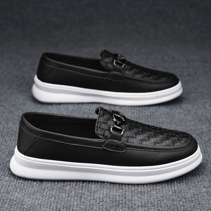 Fashion Retro British Style Low-top Slip-on Small Leather Shoes
