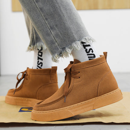 Retro Casual Suede Tooling Trendy Single High Top Sneakers